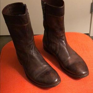 Paul Smith Dark brown leather zipper boots size 6